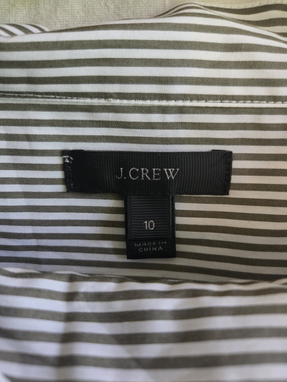 J Crew Womens Size 10 Top Blouse Cotton Boatneck Striped Buttons Office Siren - Picture 3 of 6